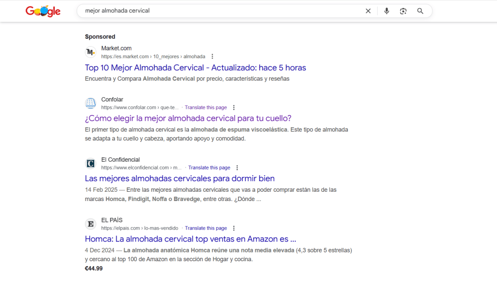 Palabra clave comercial MOFU