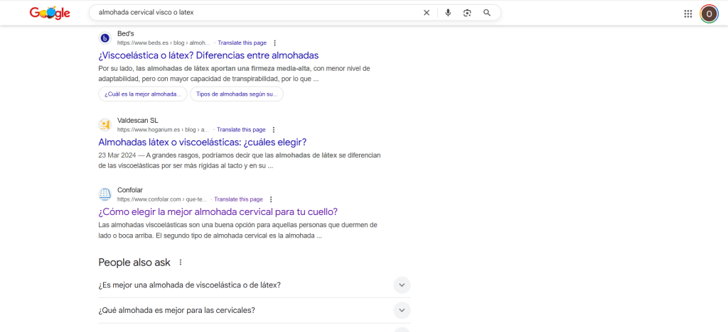 Comparativa de almohada cervical vs latex